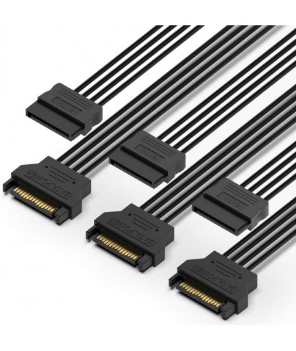 QIVYNSRY Paquete de 3 cables de extensión de alimentación SATA macho a hembra