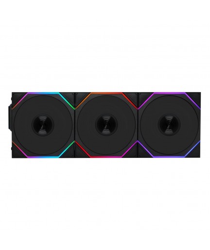 Lian Li UNI Fan TL 120 Wireless - 3x Pack (Reverse Blade) - 2.4 GHz Wireless Controller Included - Infinity Mirror Design - Controller required - Black (12RTL1W3B)