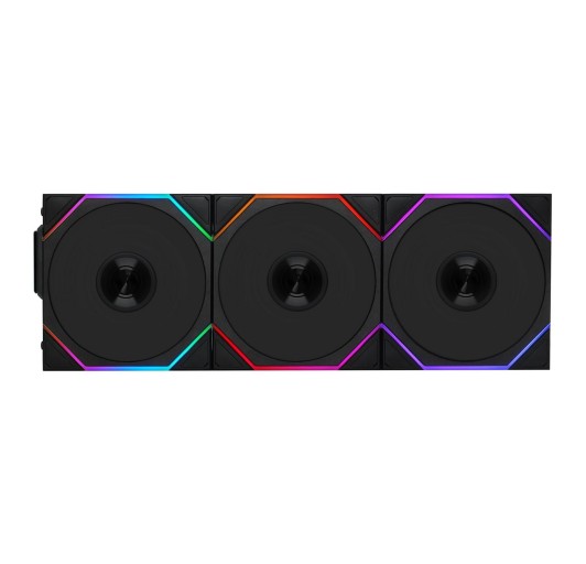 Lian Li UNI Fan TL 120 Wireless - 3x Pack (Reverse Blade) - 2.4 GHz Wireless Controller Included - Infinity Mirror Design - Controller required - Black (12RTL1W3B)