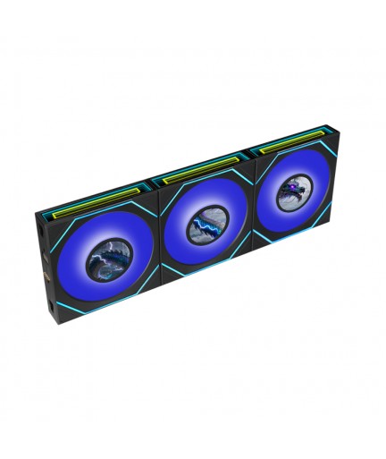 Lian Li UNI FAN SL Infinity LCD Flex 120mm Normal Blade (NOT Reverse) ARGB Fan, 3 Pack, Controller Not Included, Black (12SLIND1F3B)