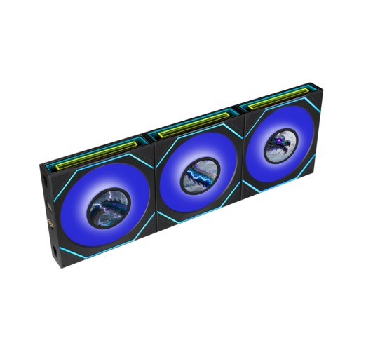 Lian Li UNI FAN SL Infinity LCD Flex 120mm Normal Blade (NOT Reverse) ARGB Fan, 3 Pack, Controller Not Included, Black (12SLIND1F3B)