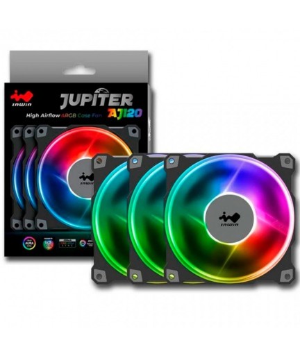 In Win Jupiter AJ120 High Air Flow Addressable RGB Fan Kit 120mm (Triple Pack)