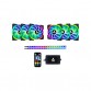 APEVIA LUNAR PRO 120MM 6xPACK + 2 COLOR CHANGING MAGNETIC LED STRIPS