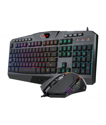 COMBO REDRAGON S101-5 - Keyboard and mouse set - backlit - USB