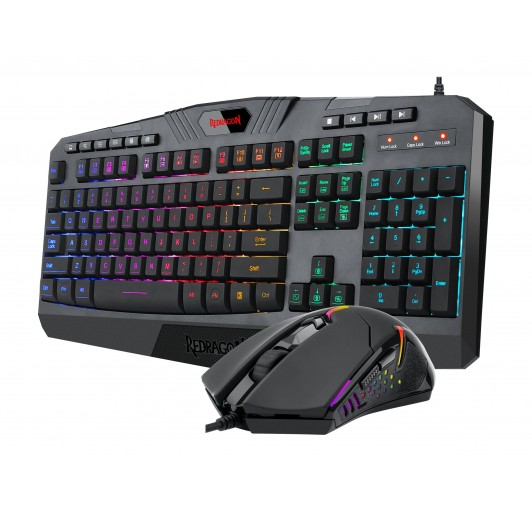 COMBO REDRAGON S101-5 - Keyboard and mouse set - backlit - USB