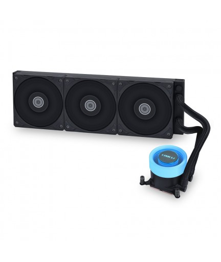 Lian Li GALAHAD II Lite 360mm PBT Fans - High Performance, FDB Bearing Design, Customizable PUMP ARGB Blockhead & Switchable Lid - 28mm PBT Fan, Support ARGB Side Light Strips for LGA 1700/AM5/AM4 (GA2L36PB)