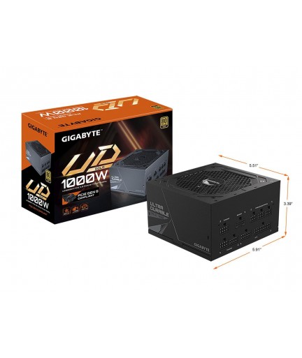 GIGABYTE GP-UD1000GM PG5 1000W 12V v2.31 80 PLUS GOLD Active PFC Power Supply PCIe 5.0 Support 12+4Pins