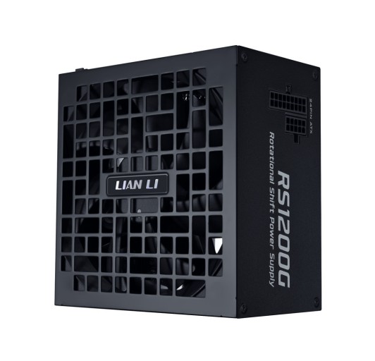 Lian Li RS 1200W Rotational Shift Fully Modular ATX Power Supply (W/USB Fan Hub) 90° AC Inlet, Cybenetics Platinum, 80+ Gold, ATX 3.1, PCIe 5.1, 12V-2x6 Cable, Black (RS1200G.BH)