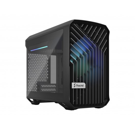 Fractal Design Torrent Nano RGB  windowed side panel (tempered glass)  tinted light black - USB/Audio