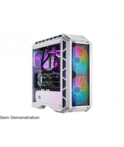 Cooler Master MasterCase H500P Mesh White ARGB Airflow ATX Mid-Tower with Dual 200mm ARGB Lighting Fans, Mesh Front Panel, and Tempered Glass Side Panel