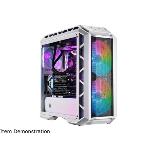 Cooler Master MasterCase H500P Mesh White ARGB Airflow ATX Mid-Tower with Dual 200mm ARGB Lighting Fans, Mesh Front Panel, and Tempered Glass Side Panel