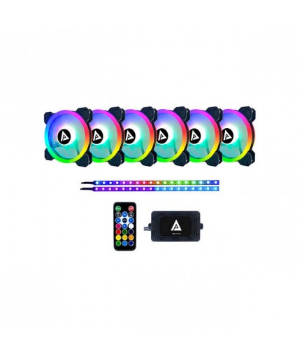 APEVIA TL612L2S-RGB TWILIGHT 120MM SILENT + 2 LED STRIPS (6+2-PK)