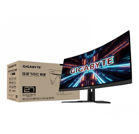 Gigabyte 27" G27QC A - LED  curved /2560x1440 QHD @165Hz/ VA / 250 cd/m² / 4000:1/ 1 ms / 2xHDMI, DP - speakers