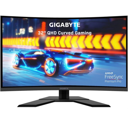 Gigabyte  32"  G32QC A - LED gaming  curved / 2560 x 1440 QHD @165Hz/ VA / 350 cd/m² / 3000:1 - DisplayHDR 400/ 1ms/ 2xHDMI/ DP