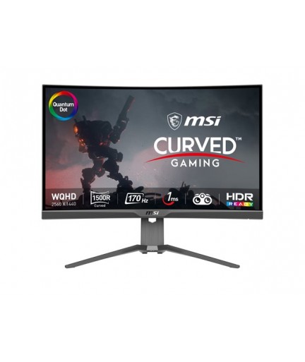 MSI MAG 275CQRF-QD - LED  gaming - curved - 27" - 2560 x 1440 WQHD @ 170 Hz - Rapid VA - 300 cd/m² - 4000:1 - 1 ms - 2xHDMI, DisplayPort, USB-C