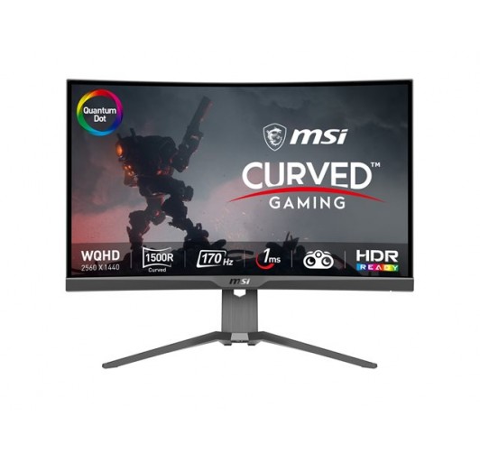 MSI MAG 275CQRF-QD - LED  gaming - curved - 27" - 2560 x 1440 WQHD @ 170 Hz - Rapid VA - 300 cd/m² - 4000:1 - 1 ms - 2xHDMI, DisplayPort, USB-C