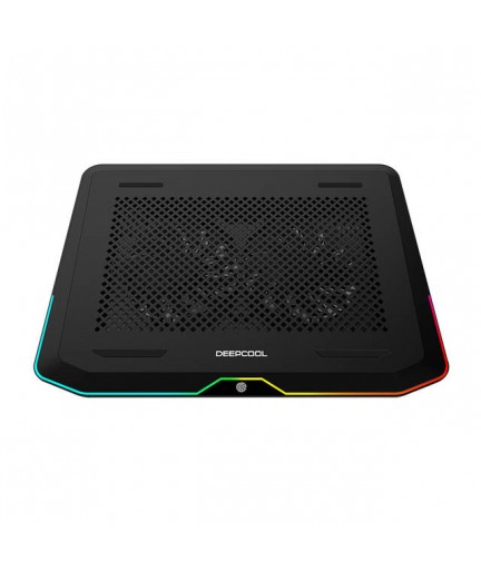 DEEP COOL N80 RGB Laptop Cooling Pad, 16.7 Million RGB Colors LED, Pure Metal Panel, Two 140mm Fans, Two Adjustable Angels, Two USB 3.0 Ports, Capacitive Touch Key, up to 17.3