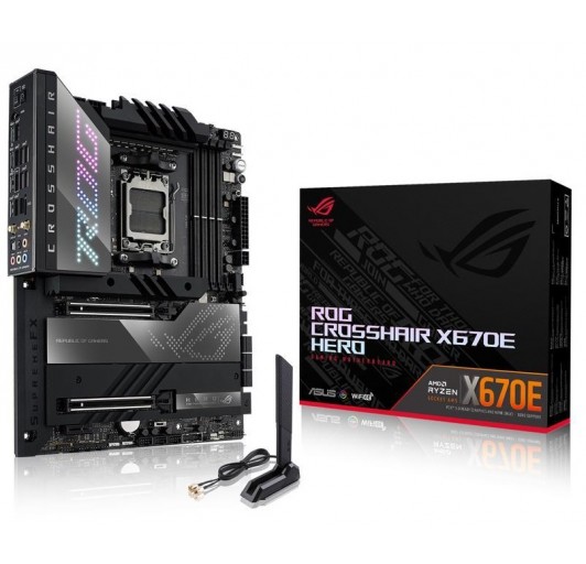 ASUS ROG CROSSHAIR X670E HERO (WiFi 6E)  AM5 PCIe 5.0/ DDR5/5x M.2/ USB 3.2 Gen/ USB4/Wi-Fi 6E