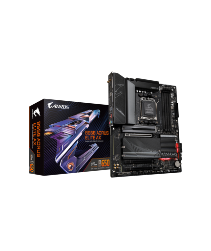 GIGABYTE B650 AORUS ELITE AX AM5  DDR5 M.2 PCIe 5.0 USB 3.2 Gen2X2 Type-C WiFi 6E 2.5GbE LAN Q-Flash Plus EZ-Latch