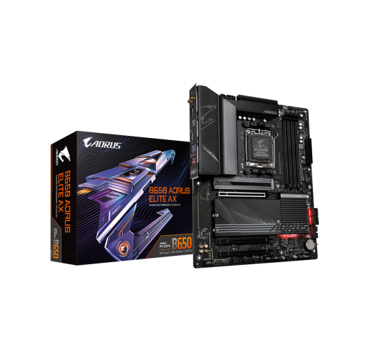 GIGABYTE B650 AORUS ELITE AX AM5  DDR5 M.2 PCIe 5.0 USB 3.2 Gen2X2 Type-C WiFi 6E 2.5GbE LAN Q-Flash Plus EZ-Latch