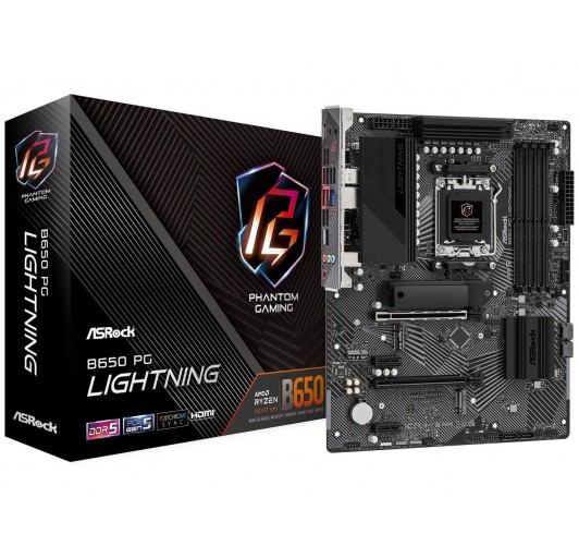 ASRock B650 PG LIGHTING AM5 DDR5/ PCIE 4.0/ 3XM.2/ 2.5Gb Lan/ 7.1 Nahimic Audio ATX