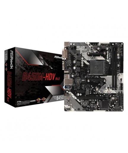 ASRock B450M-HDV R4.0 AM4/ AMD Promontory B450/ DDR4/ SATA3&USB3.1/ M2 MATX