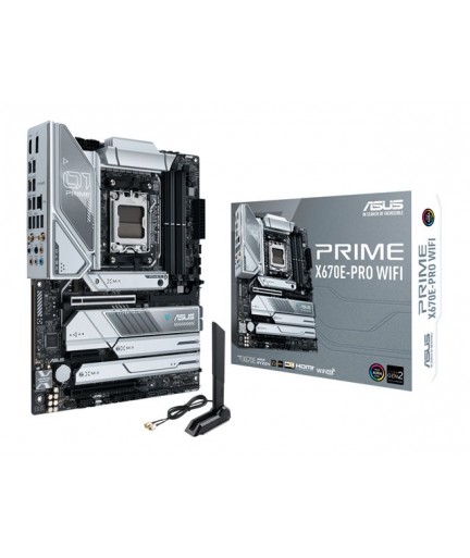 ASUS Prime X670E-PRO WIFI 6E AM5 PCIe 5.0/ DDR5/ 14+2 Teamed Power Stages/ 4x M.2 slots/ USB 3.2 Gen 2x2 Type-C, USB4 Support, WIFI 6E, and 2.5G Ethernet