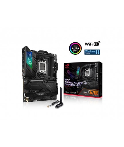 ASUS ROG Strix X670E-F Gaming WiFi AM5 /AMD X670 Chipset/ USB 3.2 Gen1/ USB 3.2 Gen 2/USB-C 3.2 Gen2, USB-C 3.2 Gen 2x2 - 2.5 Gigabit LAN, Wi-Fi 6, Bluetooth ATX