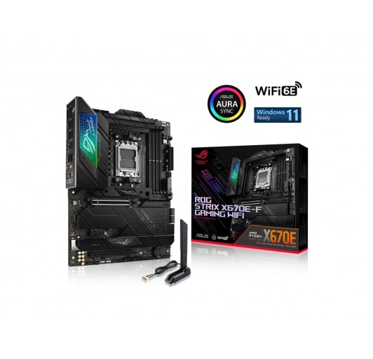 ASUS ROG Strix X670E-F Gaming WiFi AM5 /AMD X670 Chipset/ USB 3.2 Gen1/ USB 3.2 Gen 2/USB-C 3.2 Gen2, USB-C 3.2 Gen 2x2 - 2.5 Gigabit LAN, Wi-Fi 6, Bluetooth ATX