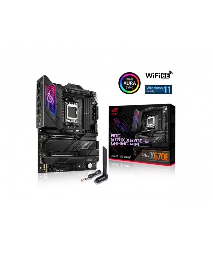 ASUS ROG STRIX X670E-E GAMING WIFI 6E AM5 /PCIe 5.0/ DDR5/  4x m.2 slots with heatsinks, USB 3.2 Gen 2x2, WiFi 6E, AI Cooling II,PCIe Slot Q-Release, M.2 Q-Latch