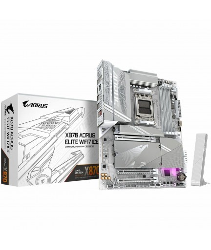 Aorus Ultra Durable X870 AORUS ELITE WIFI7 ICE Gaming  AMD X870 Chipset - Socket AM5 - ATX