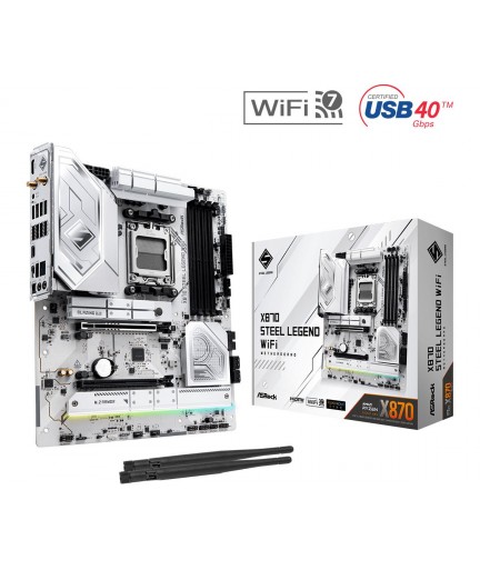 ASRock X870 STEEL LEGEND WIFI Socket AM5/ AMD X870/ DDR5/ SATA3/ USB 4/ M.2/ ATX 