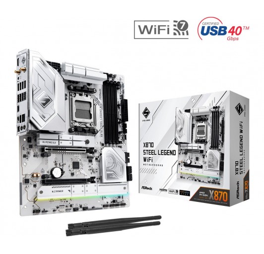 ASRock X870 STEEL LEGEND WIFI Socket AM5/ AMD X870/ DDR5/ SATA3/ USB 4/ M.2/ ATX 