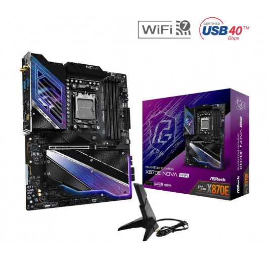 ASRock X870E NOVA WIFI Socket AM5/ AMD X870E/ DDR5/ SATA3/ USB 4/ M.2/ ATX 