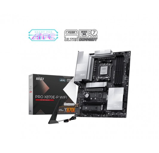 MSI PRO X870E-P WIFI AMD X870E  Ryzen 9000/8000 / 7000  AM5 DDR5 PCIe 5.0 x16, M.2 Wi-Fi 7, 5G LAN ATX  (X870EPWIFI) MSI PRO X870E-P WIFI AMD X870E  Ryzen 9000/8000 / 7000  AM5 DDR5 PCIe 5.0 x16, M.2 Wi-Fi 7, 5G LAN ATX  (X870EPWIFI)