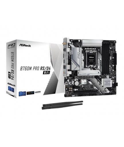 ASRock B760M Pro RS/D4 WiFi  LGA1700/ B760/ USB, USB-C 3.2 / 2.5 GLAN/ Blth/ Wi-Fi -  mATX  