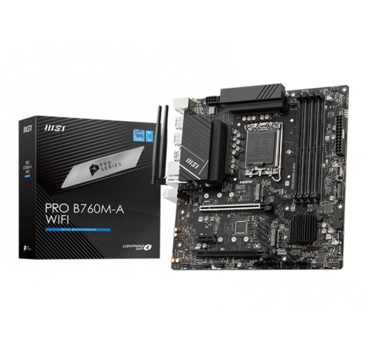 MSI PRO B760M-A WIFI mATX  LGA1700 B760 /USB 3.2 Gen1, Gen 2/ USB-C 3.2 Gen 1/ 2.5 GLAN/ Bltth/ Wi-Fi mATX