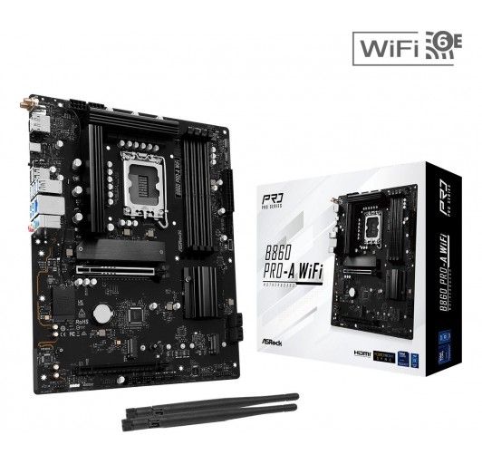 ASRock B860 Pro-A WiFi LGA 1851 Intel B860 SATA 6Gb/s DDR5 Intel Core Ultra ATX