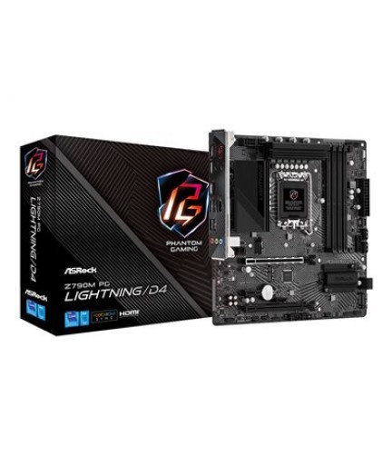 ASRock Z790M PG Lightning/D4 - LGA1700 Z790 /USB 3.2 Gen 1, USB 3.2 Gen 2, USB-C 3.2 Gen2, USB-C 3.2 Gen 1/  GLAN - onboard graphics (CPU required) - HD Audio (8-channel) mATX 