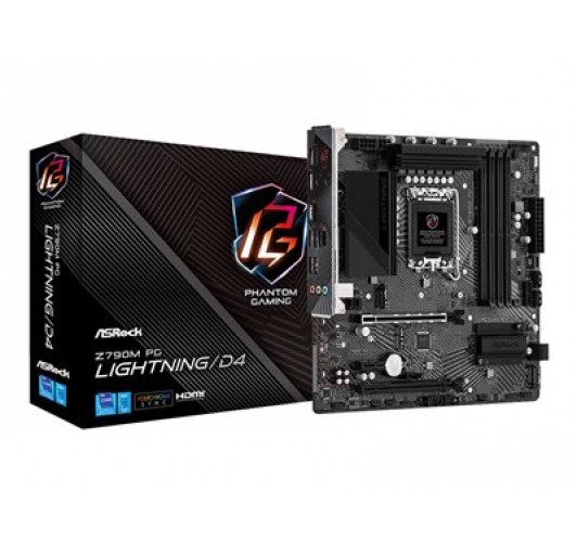ASRock Z790M PG Lightning/D4 - LGA1700 Z790 /USB 3.2 Gen 1, USB 3.2 Gen 2, USB-C 3.2 Gen2, USB-C 3.2 Gen 1/  GLAN - onboard graphics (CPU required) - HD Audio (8-channel) mATX 