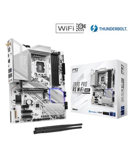 ASRock Z890 PRO RS WIFI WHITE LGA1851RL-ILM/ Intel Z890/ DDR5/ SATA3/ USB 3.2/ M.2/ ATX