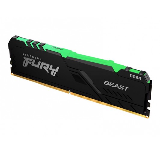 16GB Kingston FURY Beast RGB DDR4 DIMM 288-pin - 3200 MHz / PC4-25600 - CL16 - 1.35 V non-ECC Bk