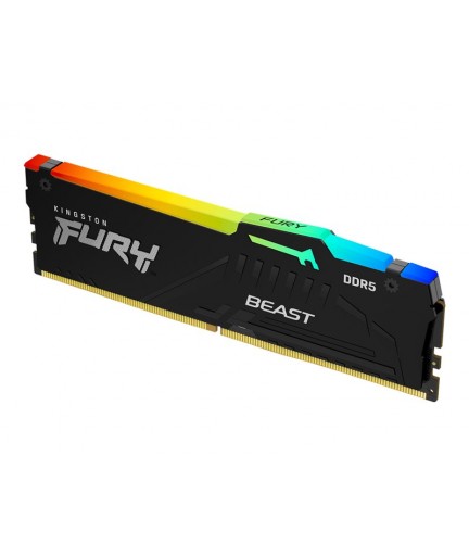 16GB Kingston FURY Beast RGB - DDR5 DIMM 288-pin/ 5600 MHz/ PC5-44800/ CL40/ 1.25 V - unbuffered - on-die ECC