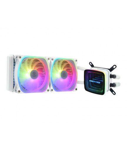 Enermax Aquafusion ADV series ELC-AQFA240-SQA-W - 240mm cpu liquid cooler - (for: LGA1366, AM3+, LGA2011, FM1, FM2+, LGA2011-3, AM4, LGA2066, LGA1200, LGA1700, AM5, LGA115x Socket) - copper cold plate - 120 mm - white