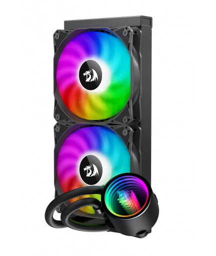 Redragon CCW-3012 Liquid 240-Water Cooling PC, CPU Water Cooler, Intel & AMD Compatible, efficient PWM-Controlled Pump, Fan: 200-1800 RPM, LGA1851 and LGA1700 Contact Frame - Black