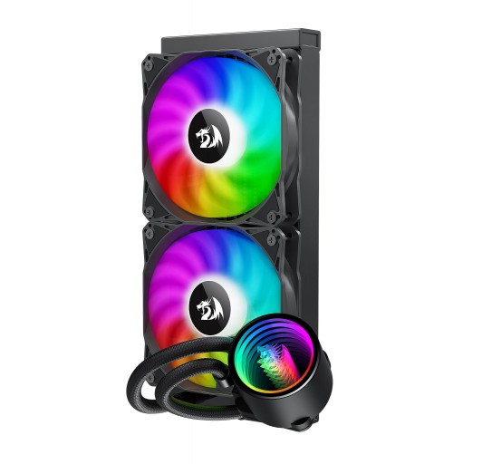 Redragon CCW-3012 Liquid 240-Water Cooling PC, CPU Water Cooler, Intel & AMD Compatible, efficient PWM-Controlled Pump, Fan: 200-1800 RPM, LGA1851 and LGA1700 Contact Frame - Black
