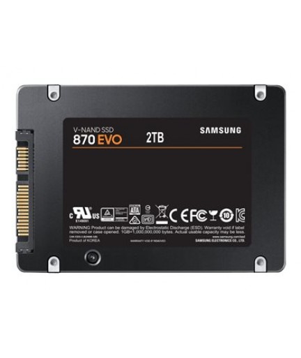 Samsung 870 EVO MZ-77E2T0E - SSD - encrypted - 2 TB - internal - 2.5" - SATA 6Gb/s - buffer: 2 GB - 256-bit AES - TCG Opal Encryption 2.0