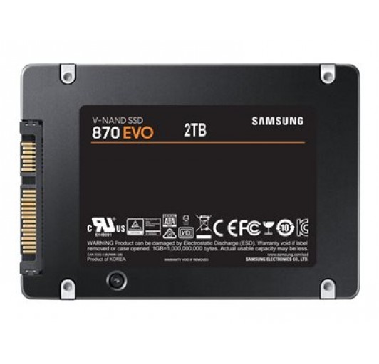 Samsung 870 EVO MZ-77E2T0E - SSD - encrypted - 2 TB - internal - 2.5" - SATA 6Gb/s - buffer: 2 GB - 256-bit AES - TCG Opal Encryption 2.0