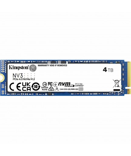 Kingston NV3 4 TB Solid State Drive - M.2 2280 Internal - PCI-E NVMe (PCI Express NVMe 4.0 x4)