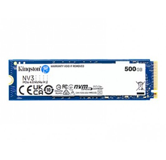 Kingston  500 GB NV3 - SSD - internal - M.2 2280 - PCIe 4.0 x4 (NVMe)